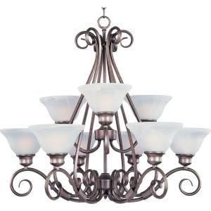 Illumine 9 Light Pewter Chandelier with Marble Glass Shade HD MA41076123