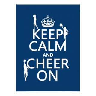 Keep Calm and Cheer On (cheerleaders)(any color) Custom Invitations