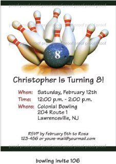 Bowling Party Invitations, Personalized 106 