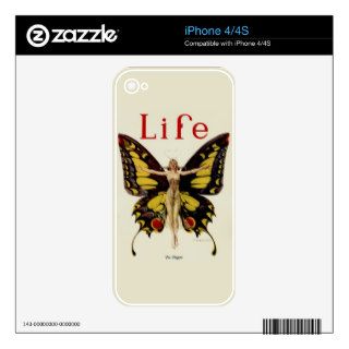 Vintage Life Flapper Butterfly 1922 Skin For The iPhone 4