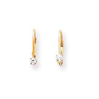 14k AA Diamond leverback earring Jewelry
