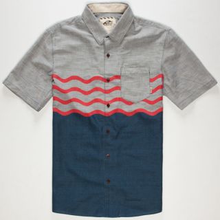 Wave Stripe Mens Shirt Grey/Navy In Sizes Small, Medium, X Large, Large Fo