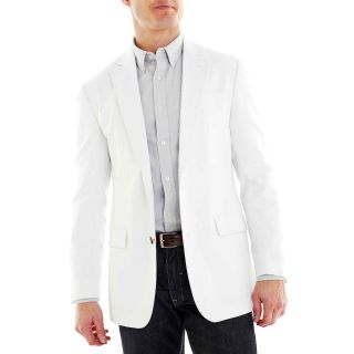 Stafford Linen Cotton Sport Coat, White, Mens