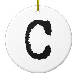 Letter C Christmas Tree Ornaments