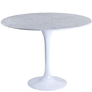 Eero Saarinen Style 40 inch White Marble Top Tulip Dining Table