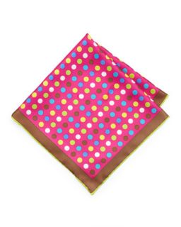 Handmade Dotted Pocket Square, Pink