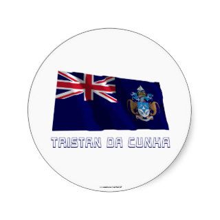 Tristan da Cunha Waving Flag with Name Sticker