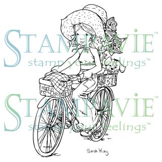 Stampavie Sarah Kay Clear Stamp Rosalie's Bicycle Clear & Cling Stamps