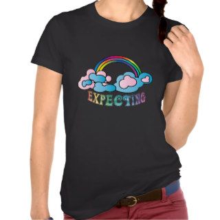 Expecting mother pregnancy rainbow and clouds t shirts