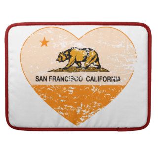 california flag san francisco heart distressed MacBook pro sleeve