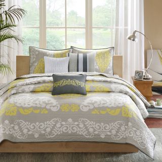 Madison Park Leila 6 pc. Quilted Coverlet Set, Yellow
