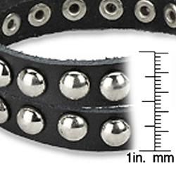 Punk Studded Double wrap Black Leather Strap Bracelet West Coast Jewelry Men's Bracelets