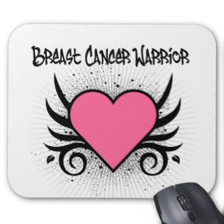 Breast Cancer Warrior Heart Mouse Mats