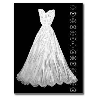 White Wedding Dress with Lace Accent Postcard