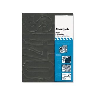 Chartpack Black Vinyl Self Adhesive 6 inch Numbers (21 Characters) Chartpak Lettering