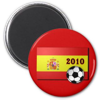 Spain  Soccer 2010 Flag with Soccer Ball Logo Magnet