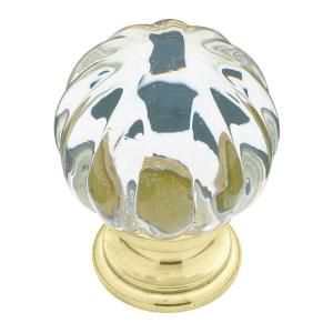Liberty Design Facets 1 1/4 in. Sculpted Glass Cabinet Hardware Knob P30104 CL C