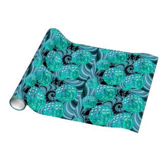 Teal New Beginnings, Abstract Fractal Journey Wrapping Paper