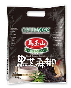 Greenmax (Mayushan) Black Sesame Cereal  Instant, 127 Kcal Per Serving   2x14 Servings  Gourmet Food  Grocery & Gourmet Food