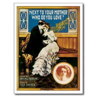 Next To Your Mother Who Do You Love? Song Sheet Post Card