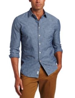 Faconnable Tailored Denim Men's Chambray Button Down Shirt, Stone Wash, XX Large at  Mens Clothing store