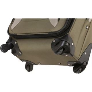 Rockland 4 Piece Impact Spinner Luggage Set F155 Olive Rockland Four piece Sets