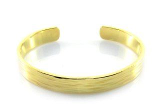 MGD, 10 MM Width Streaked Gold Tone Brass Cuff Bracelet, Adjustable Bangle One Size Fit All, Fashion Jewelry for Women, Teens and Men, JE 0037B Jewelry