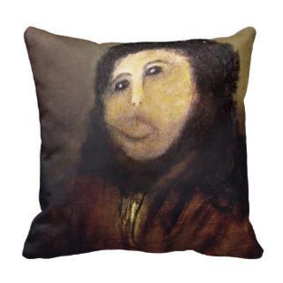 Funny Botched ecce homo painting meme Pillows