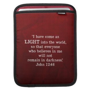 Know Jesus Know Peace with Bible Verse John 1246 Sleeve For iPads