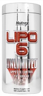 Nutrex   Lipo 6 Unlimited Bonus Size   132 Liquid Capsules Health & Personal Care
