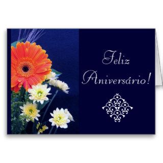 Portuguese Birthday / Aniversario Greeting Card