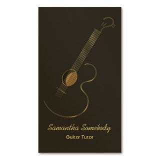Acoustic Guitar Logo Luxury Gold Business Cards