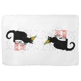 Le Chat Noir   HAPPY BIRTHDAY Hand Towels