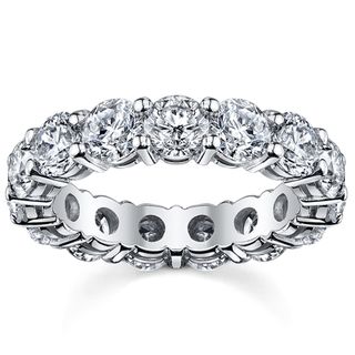 14k White Gold 5ct TDW Round Diamond Eternity Wedding Band (H I, SI1 SI2) One of a Kind Rings