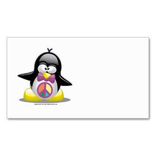 Peace Sign Penguin Business Card Template