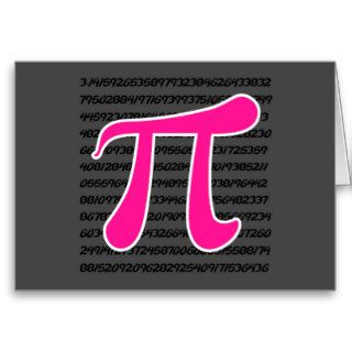 Hot Pink Pi Symbol Greeting Cards