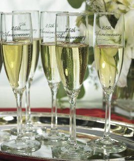 25th Anniversary Flutes Champagne Flutes Kitchen & Dining