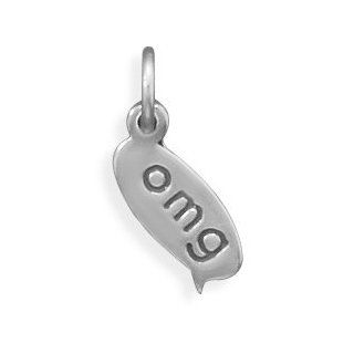 74013 "Omg" Text Message Charm Charm Charming Sterling Silver 0.925 Chain Links