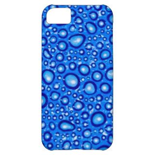 Wet Bubble Look on Blue Eelskin Leather Look iPhone 5C Case