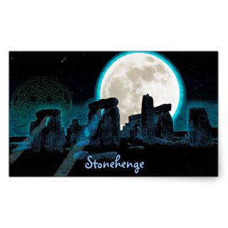 Celtic Stonehenge, Moon & Stars Astronomy U.K. Rectangular Stickers