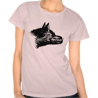Angry Wolf Drawing T shirts