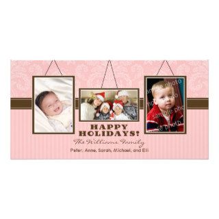 {TBA} Wall Frames Family Holiday Photocard (pink) Personalized Photo Card