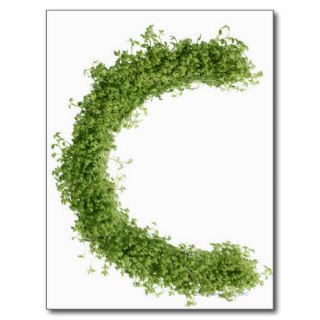 Letter 'C' in cress on white background, Post Cards