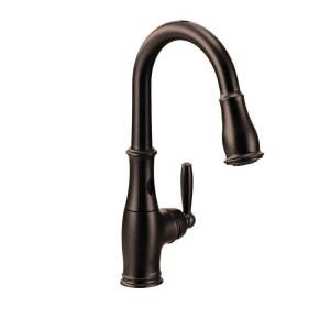 MOEN Brantford Single Handle Pull Down Sprayer Kitchen Faucet Featuring MotionSense in Oil Rubbed Bronze 7185EORB