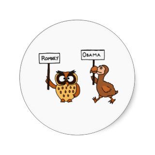 XX  Funny Anti Obama Owl and Dodod Bird Stickers