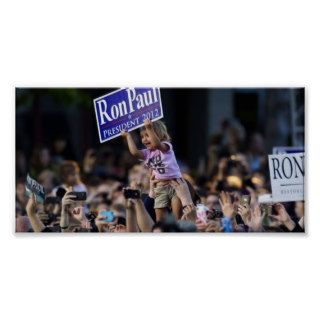 Ron Paul Little Girl Crowd Memorable Posters