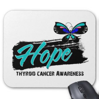 Hope Tattoo Butterfly Thyroid Cancer Mouse Pads
