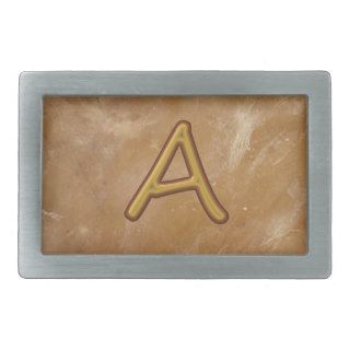 Golden Alphabet A AA AAA  Vintage Base Belt Buckles