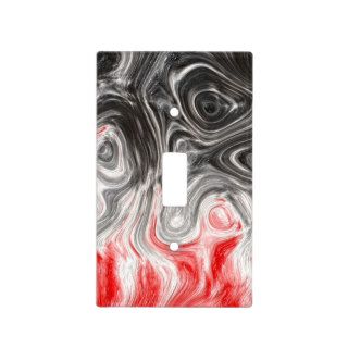 BLACK WHITE RED FLAMES CONFUSION EMO EMOTIONS ABST SWITCH PLATE COVER