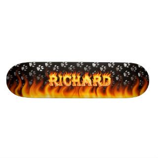 Richard real fire and flames skateboard design